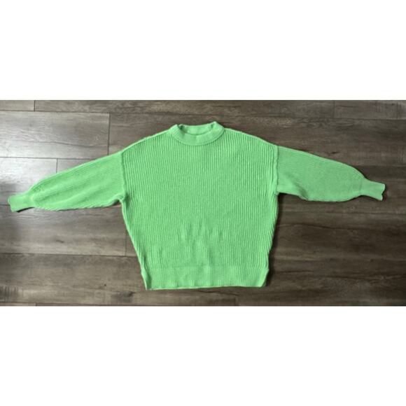 Aerie Beyond Chenille Green Mockneck Knit Sweater Fresh Green Size XS - Picture 8 of 8